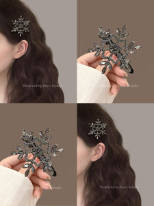 Shiny Rhinestone Snowflake Hair Clip Fashionable Hair Accessories Womens 2025 New Style Duckbill Hair Clamp Fringe Hair Decoration