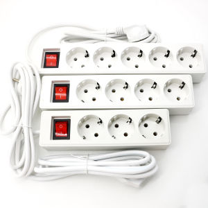 2/3/4 Multiple Sockets EU Plug with ON/OFF Switch 2M Extension Cord European Standard Adapter Expansion Socket Power Converter