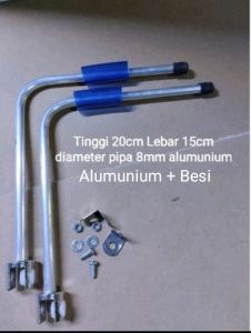 stand Tiang lampu aquascape aquarium DIY tinggi 20cm lebar 15cm diameter pipa 8mm alumunium + besi