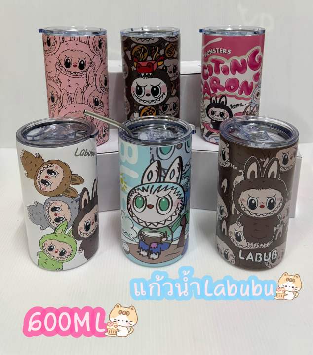 แก้วน้ำLabubu แก้วกาแฟสเตนเลส ลายน่ารักรุ่นใหม่ พร้อมหลอดดูดน้ำ ...