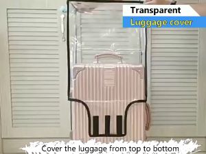 【Ready Stock】Luggage Cover Protector 20 22 24 26 30 Inch Transparent PVC Suitcase Cover Travel Thicken Luggage Bag Cover