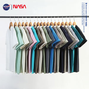 เสื้อยืดคอกลมแขนสั้นผ้าฝ้ายแท้ NASA GISS ทรงหลวม สไตล์ย้อนยุค ผ้าฝ้ายแท้ ระบายอากาศได้ดี ไม่ซับซ้อน สำหรับผู้ชายและผู้หญิง