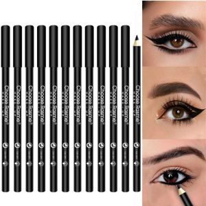 12pcs Waterproof Black Eyeliner Pencils-Smudge-Proof Long-Lasting &Beginner-Friendly Eye Makeup ﻿