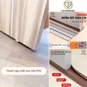 Thanh Chắn Khe Cửa Thanh Nẹp Cửa PVC Dài 96cm Cao Cấp Chắn Gió Bụi Côn Trùng Chắn hơi Máy Lạnh Cách Âm CACh Nhiệt Tặng Bọc Tay Nắm Cửa