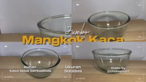 CHOBIG Mangkuk Kaca 5000ml Bening Mangkok Sayur Salad XL Jumbo 5L KIG BIB