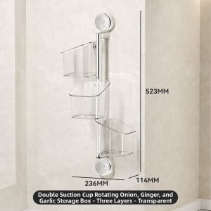 Garlic Ginger Wall-Mounted Organizer Suction Type No Drilling
