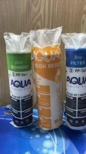 Bộ lõi lọc 123 Aqua lõi số 2 hạt nhựa cation chuyên dụng cho nguồn nước cứng nước nhiễm canxi