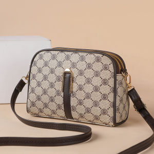 Fashionable Printed Large Capacity Womens Crossbody Bag Double Zipper Mobile Phone Bag Moms Handbag Summer New Style PVC Material