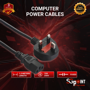 UK Mains Power Cable (Plug to IEC) – PC Monitor Devices