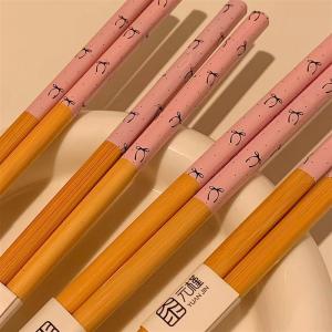 High Aesthetic Value Natural Bamboo Wooden Chopsticks Antibacterial Anti-Mold Home Dining Utensils for Everyone in the Family