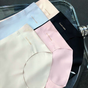 Annerun Ice Silk Underwear Women Mid-Waist Cotton Running Quick-Drying Fitness Underwear Mid-Waist Breathable Sports Briefs