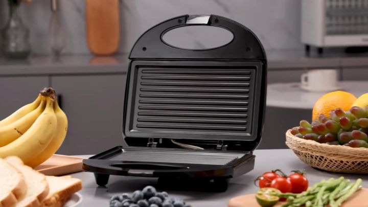 Sonifer Electric Panini Press Grill and Gourmet Bread toaster Sandwich  Maker w/ Non-Stick Coated Plates Waffle Maker Muti Breakfast Maker Opens  180