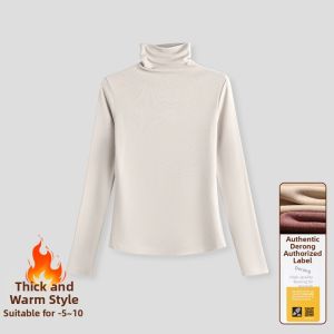 SUHUIQIAN | High Collar Warm Slim Fit Long Sleeve T-Shirt