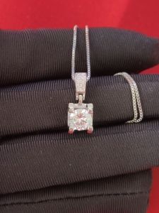 Diamcity (Free Gra Certificate) Kalung Perak 925 Liontin Kotak 1 Karat