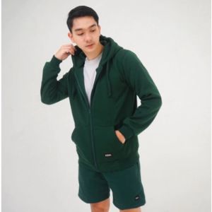Zipper Hoodie Fleece Hijau Botol Steigen - Sweater Hoodie Pria & Wanita - Hoodie Zipper Polos Basic