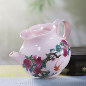 Pink Nine Peach Lotus Tea Pot 180ml Single Ceramic Tea Pot Nordic Style Simple Design High Quality Tea Set for Brewing Tea