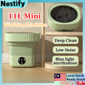11L Foldable Mini Washing Machine Portable with Blue Light Sterilization Travel Use For Baby Clothes Socks Underwear Mesin Basuh Mini 迷你洗衣机