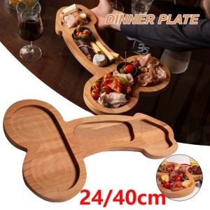 Festival Party Adult Parody Ornaments Kitchen Wooden Tray Food Storage Tray Bamboo and Wood Dinner Set Plates and Dishes