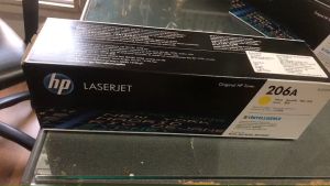 HP 206A W2112A Yellow ตลับหมึกโทนเนอร์ สีเหลือง ของแท้HP Color LaserJet Pro :  M255dw M282m MFP M283fdw