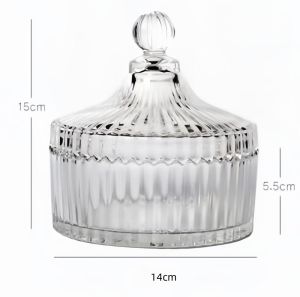 Creative Western Style Conical Glass Dish with Lid for French Molecular Cuisine Sweet Bowl Japanese Style Appetizer Plate