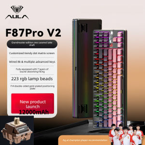 AULA | AULA F87Pro V2 Mechanical Keyboard BT/2.4GHz/Wired 8K Polling SOCD/MT/TGLGasket Structure Custom Esports Gaming Keyboard