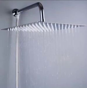304 stainless steel square shower set with two-way faucet full set two-way faucet with shower square overhead rain shower head