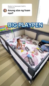 PlayPark Playpen for Baby Queen Size Large Playpen Steel Frame Safety Baby Playpen with Gifts