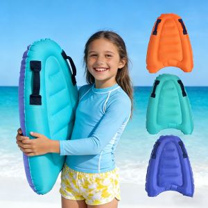 Kids Inflatable Surfboard Portable Children Bodyboard with Handle Lightweight Swimming Floating Board for Beach Pool Water