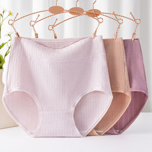 Sentexin กางเกงชั้นในผู้หญิง3ชิ้นกางเกงเอวสูงปานกลางกางเกงผ้าฝ้ายขนาดพิเศษ M-3XL ชุดชั้นในสตรี
