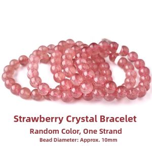 LINGFEI | Ice Strawberry Crystal Bracelet 6-12mm