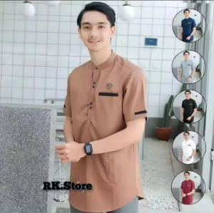 Baju Koko Bordir Pria Mewah Lengan Pendek Terlaris | Baju Koko Muslim Pria Terbaru 2024 keren