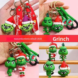 พวงกุญแจกรินช์คริสต์มาสใหม่ ตุ๊กตากรินช์ประดับตกแต่งผมสีเขียว ของตกแต่งคริสต์มาส สินค้าขายดีข้ามพรมแดน
