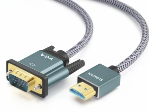 Lungfish HDMI to VGA cable gold-plated braided HDMI to VGA cable (male to male) suitable for computers and monitors