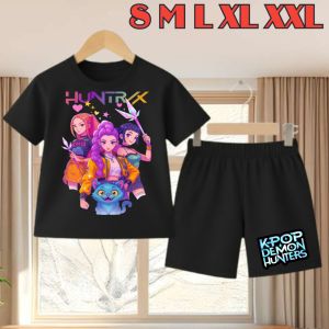Baju Setelan Anak Cewek Motif Demon Hunter Kaos Baju Celana Anak Bahan Vista Terry Usia 2-12 Tahun