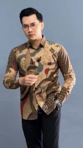 Batik Handara - Alap Raja Krem Kemeja Pria Furing Erro