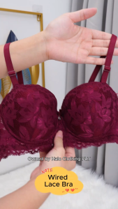 Women Bra Plus Size Push Up Wired Lace Thick Sponge [Alya Bra Shop]