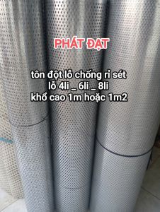 Khổ cao 1m2 x dày 4dem lỗ 4li - 6li - 8li tôn đột lỗ chống rỉ sét dùng để làm hàng dào ngăn chặn động vật chuột....