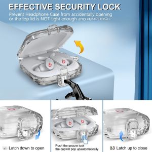 เคสป้องกันไร้สาย Beats Fit pro แบบใสพร้อมสวิตช์ล็อคป้องกันการตกหล่น ป้องกันรอยนิ้วมือ ดีไซน์เรียบง่าย สวมใส่สบาย