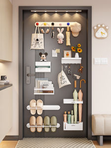 Auzzo | Magnetic Wall-Mounted Storage Rack for Entryway Keys Shoes Umbrellas