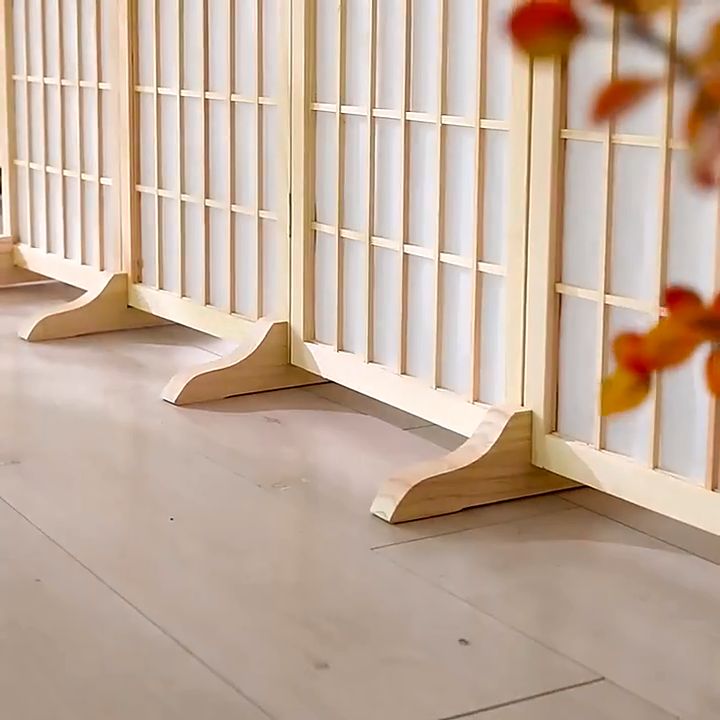 [FREE BASE] Classic Japanese Divider Foldable Screen Divider Room Partition Japanese Screens and