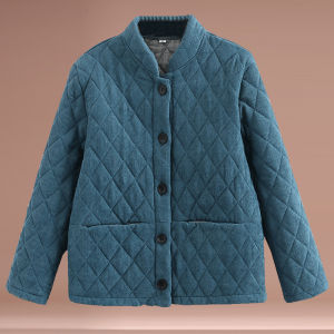 Middle-Aged and Elderly Womens Clothing Mom Autumn Clothes Women Small Cotton-Padded Clothes Female Fall and Winter Elderly Outwear Female Grandmas Clothes Thin Cotton-Padded Jacket