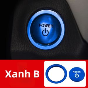 Ốp Viền Nút Khởi Động/tắt Máy Hybrid Toyota Highlander XU70 2020-2024 Chất Liệu Hợp Kim Nhôm Trang Trí Nội Thất