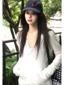 YUEZHONGWEI | White Ice Silk Sun Protection Short Cardigan Womens Summer Thin Transparent Outerwear Small Size Slim Fit Short Top