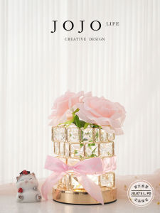 Modern Minimalist Rose Decorative Lamp Night Light Cube Bedroom Atmosphere Lighting Decoration Item Simple  Style