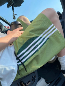 American Stripe Ice Silk Quick Dry Shorts Men Summer Thin Cool Feeling Basketball Sports Five-Point Casual Loose Fit Shorts