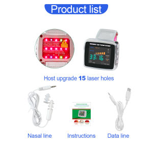 Laser Therapy Wrist Watch 15 Holes 650nm LLLT Semiconductor Physiotherapy for High Blood Pressure Diabetes Cholesterol Rhinitis