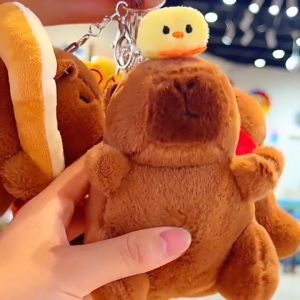 Capybara Keychain Plush Pendant Key Chain Bag Stuffed Animals Doll Pendant Birthday Gift Fluffty Toy
