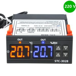 Dual Digital Thermostat STC-3028 Temperature Humidity Control Thermometer Hygrometer Controller AC 110V 220V DC 12V 24V 10A