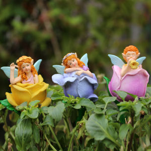 3-piece set of flower fairy inserts resin crafts flower pot and bonsai inserts courtyard and garden decoration statue inserts