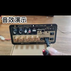 Sahabat gemilang jaya D50 D100 DIY Amplifier Board 35-300W Power Amplifier Board Bluetooth 5.0 USB FM Subwoofer 8-12 Inch Digital Stereo Audio Power Amplifier 12V 24V 220V